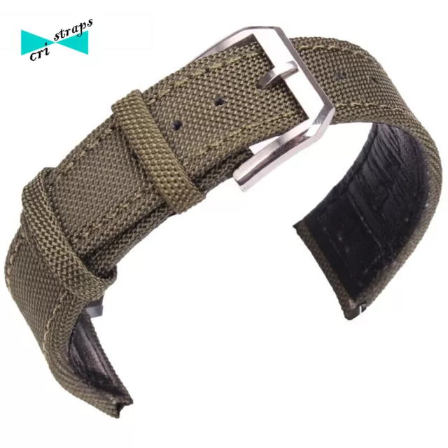 Cinturino orologio in nylon e pelle tela verde blu nero per omega da 20 21 22 mm