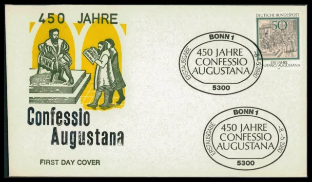 BRD FDC 1980 CONFESSIO AUGUSTANA MARTIN LUTHER MiNr. 1051 Ersttagsbrief ca15