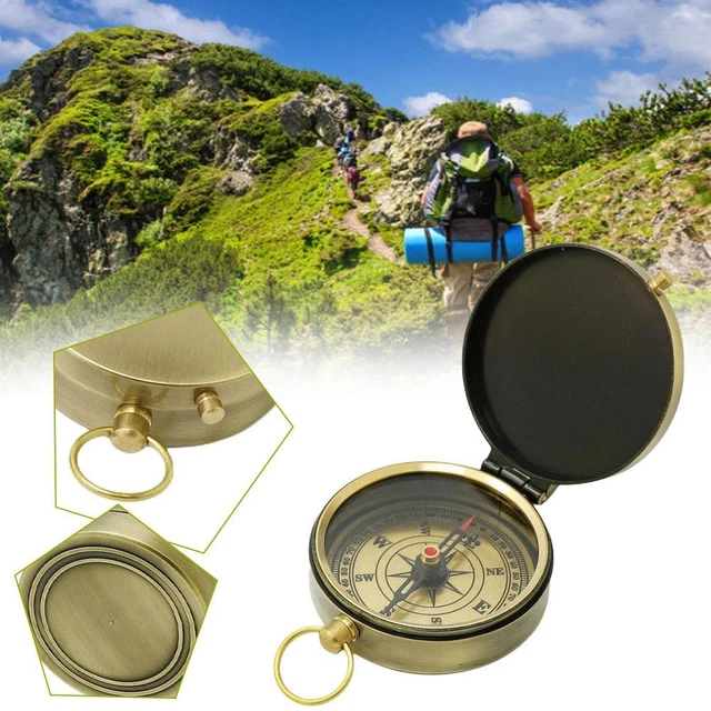 Antique Vintage Brass Pocket Compass Brass Nautical Gi W6 Compass Compass L1K4