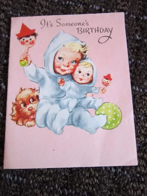 VINTAGE BIRTHDAY GREETING Card Baby Gibson-Norwalk Peek-a boo UNUSED ...