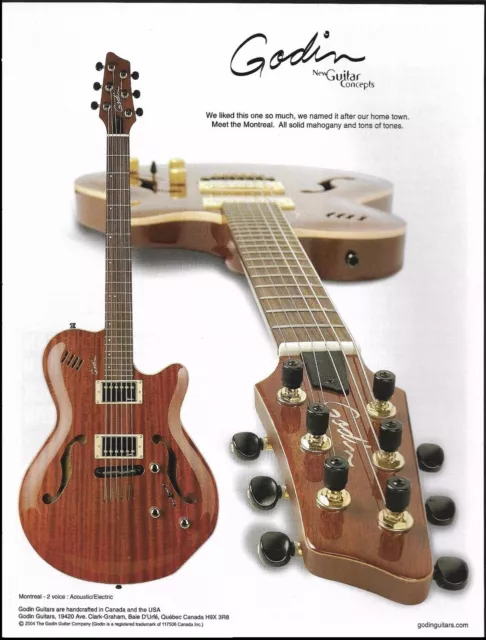 Godin Montreal 2 Voice Acoustic-Electric Guitar ad 2004 advertisement print