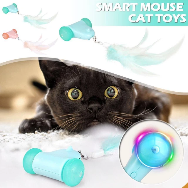 Smart Mouse Cat Interactive Feather Toys Pet Flying Cats Toy Car Mouse Toy L3A5