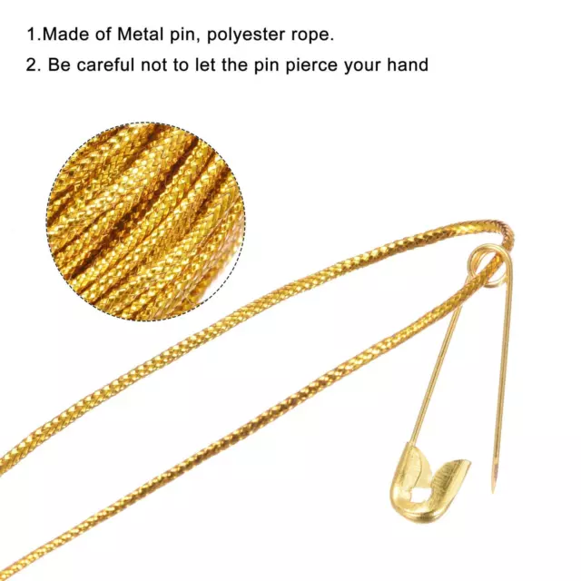 Polyester Hang Tag String Tag Fasteners,Clothing with Pin Gold Tone 200 pcs 3