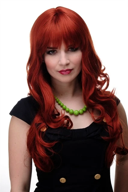 Perruque Longue Synthétique Rousse Cuivré - Ondulée - Taille Femme