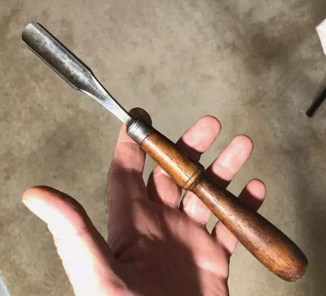 Good Used Vintage -WM. ASH & CO- 1/2" Wood Chisel Gouge 10"  -Worth-a-Look-