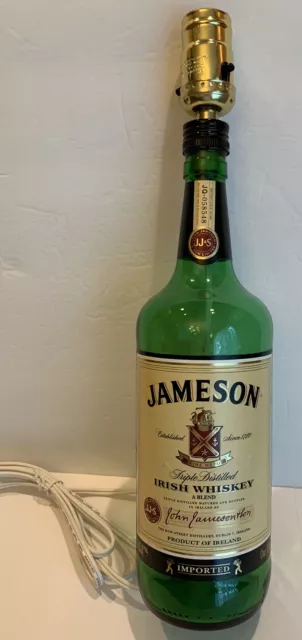 JAMESON IRISH WHISKEY Bottle TABLE LAMP Bar Light 15"