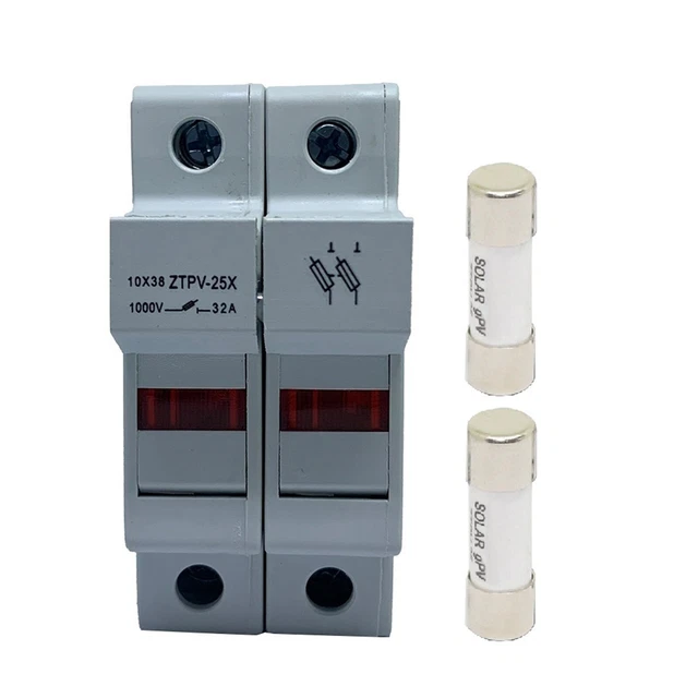 2P Solare PV Fuse 1000V Dc 10x38mm Con LED Supporto for Sistema