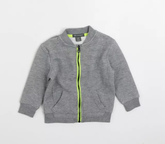 Primark Boys Grey Polyester Full Zip Jumper Size 12-18 Months Zip