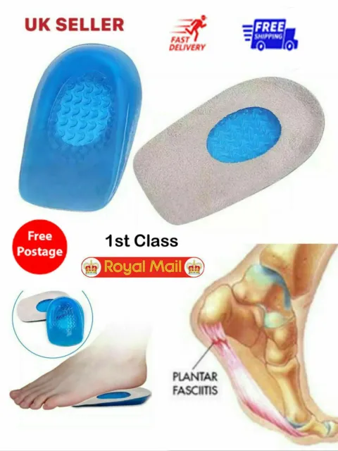 Heel Support Pads Orthotic Cushion Gel Cup Insoles UK For Plantar Fasciitis Pain