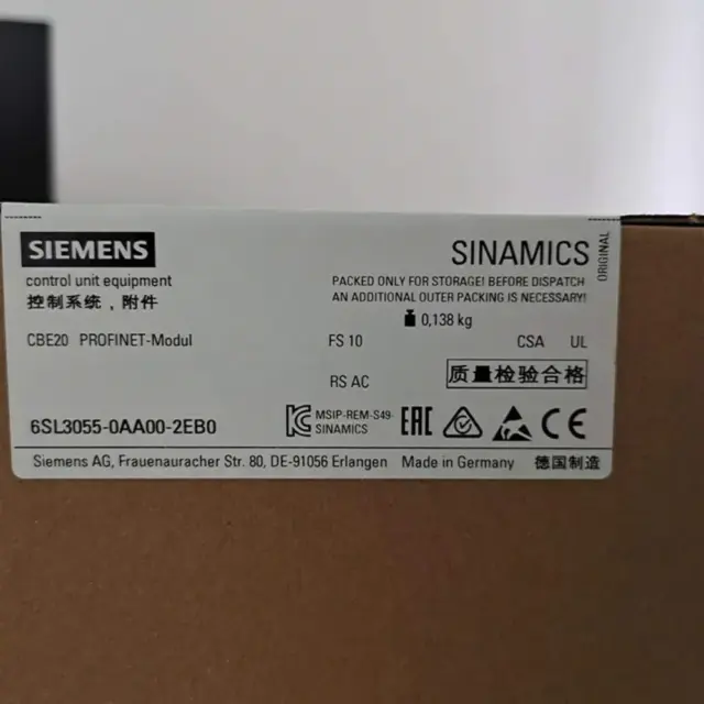 6SL3055-0AA00-2EB0 Siemens S120 CBE20 NETWORK COMMUNICATION BOARD BRAND NEW