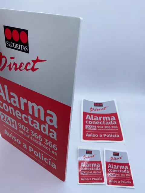 1 Cartel PVC cámaras de seguridad más 2 vinilos alarma conectada