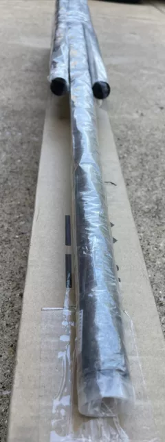 Pottery Barn Cast Iron Pewter Curtain Rod & Wall Bracket, Large 60-108 1.25" NEW