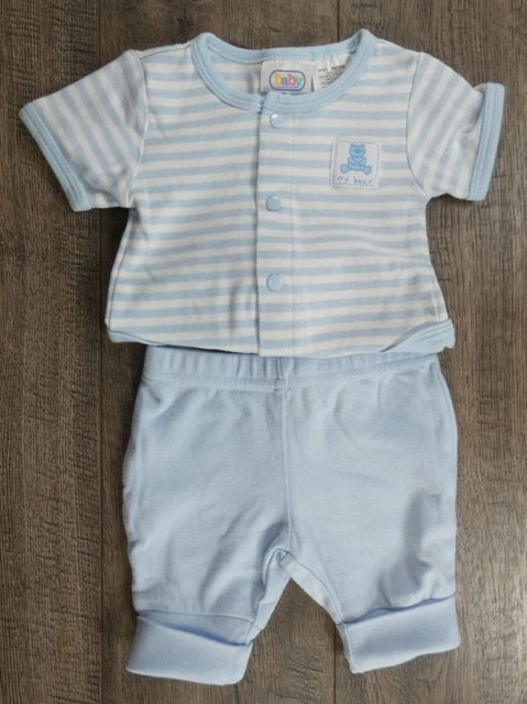 Baby Boy Clothes Baby Connection Preemie 2pc Blue My Bear Outfit