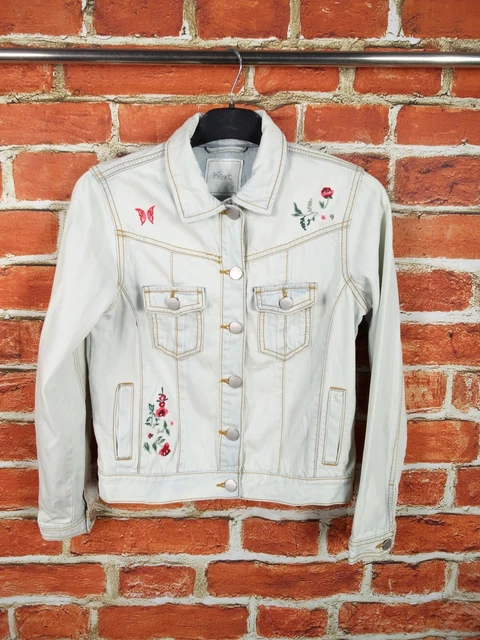 Girl Coat Age 11-12 Year Next Light Acid Wash Distressed Denim Jean Jacket 152Cm