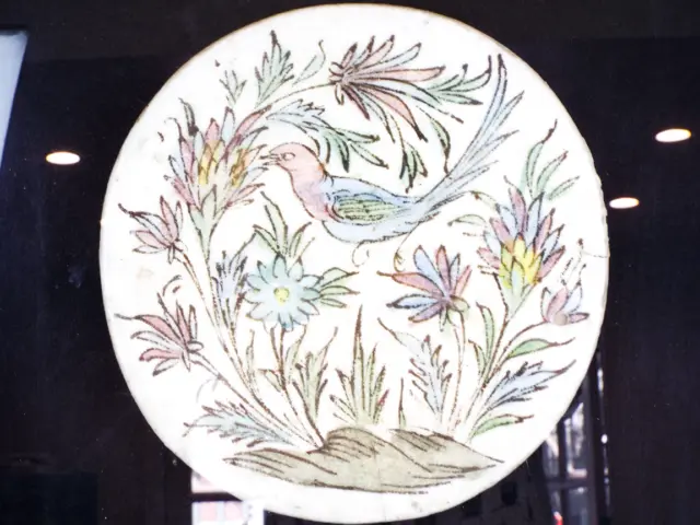 Antique Persian Glazed Tile Bird Foraging Hunting Style Qajar Era Islamic Art 2
