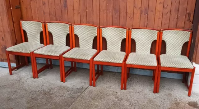 6x Dining Room Chairs Chair Vintage Retro 60s Danish 60er Chairs Mid Century B