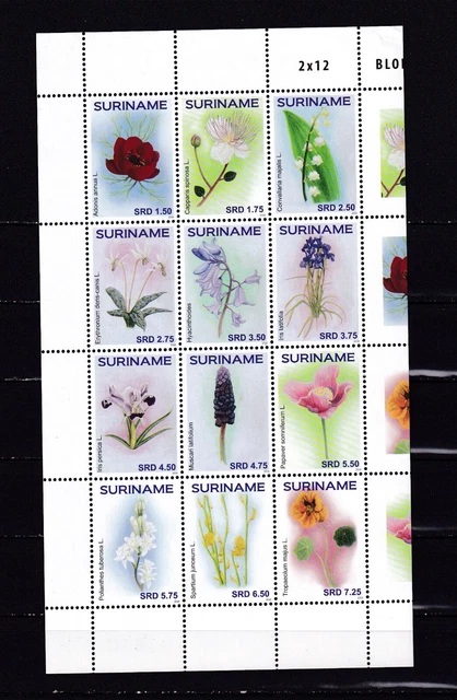 Suriname-2016- Flowers- Minisheet-Mnh-(Ref 2-11)
