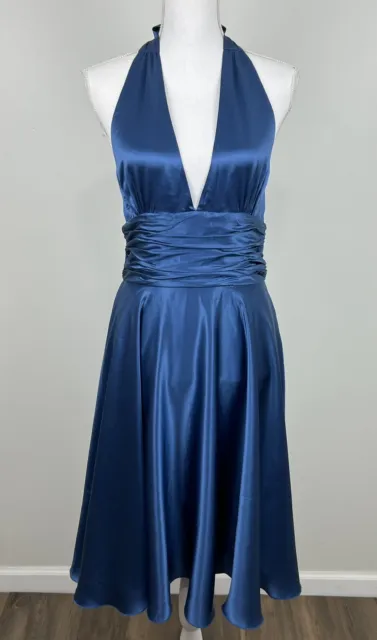 Adrianna Papell Boutique Silk Blue dress Size 12