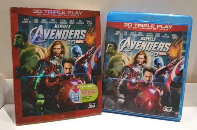 3D + 2D Avengers Bluray 3D + 2D - Italiano - Completo Di Slipcase - Raro