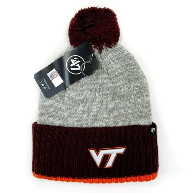 Virginia Tech Hokies Knit Winter Hat Beanie 47 Brand Mens Womens Fan Gift