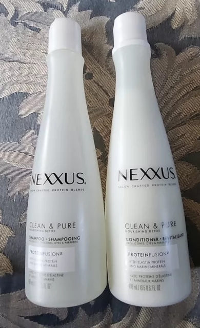 NUEVO champú y acondicionador Nexxus Clean & Pure 13,5 oz cada botella