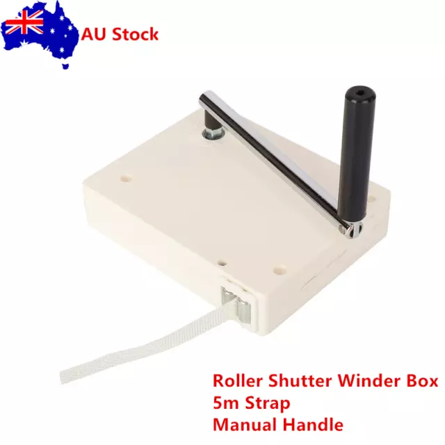 Manual Roller Shutter Winder Box Shell W/ Handle & 5m Strap Set Curtain Control