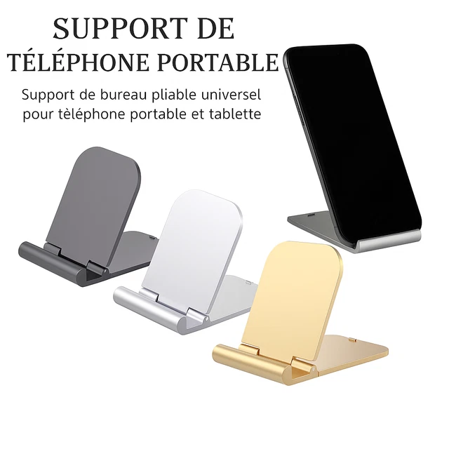 Support Pliable Réglable Universel Pour Téléphone - Bureau, Clip, Design Métallique