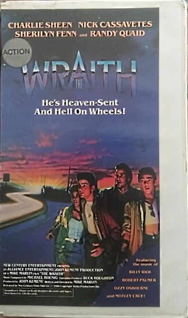 THE WRAITH VHS Tape Lightning Video Charlie Sheen Dennis Quaid Nick ...