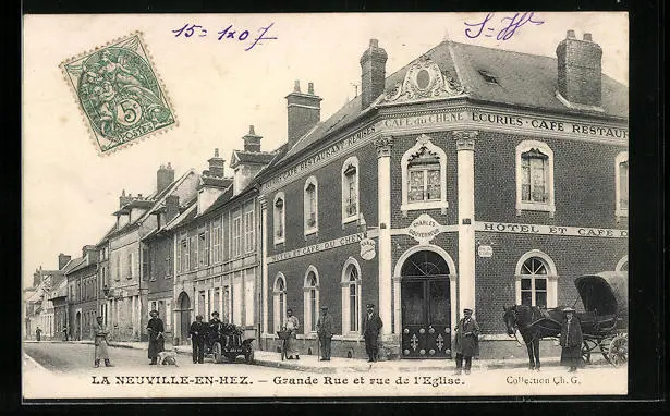 CPA La Neuville-en-hez, Grande Rue et rue de l´Eglise