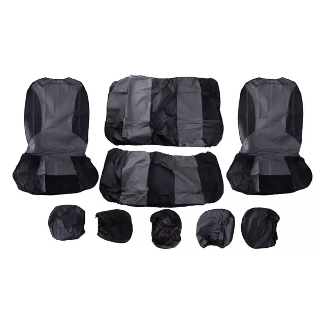 Universal PU Leather 5-Seats SUV Front Rear Car Seat Cover Cushion Full Set