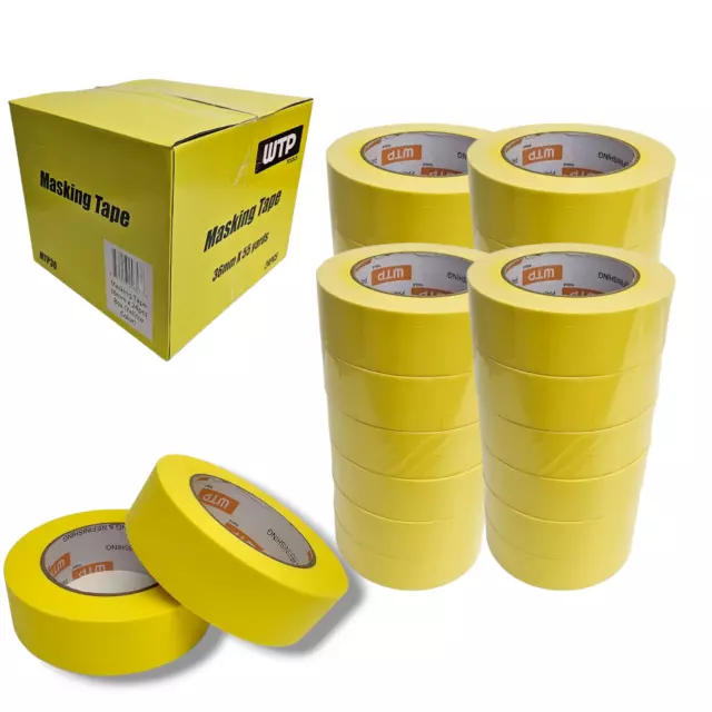 Automotive Masking Tape Premium Quality Yellow Color 18mm 3/4" x50m 48pcs BOX