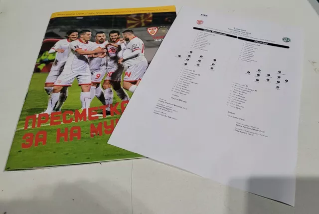 Off. Programm Stadionheft 2022 Fifa WC Qualifikation Nordmazedonien Deutschland