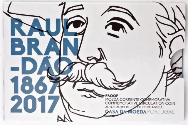 2 Euro Gedenkmünze Portugal 2017 PP BE Proof - Raoul Brandão - in CoinCard