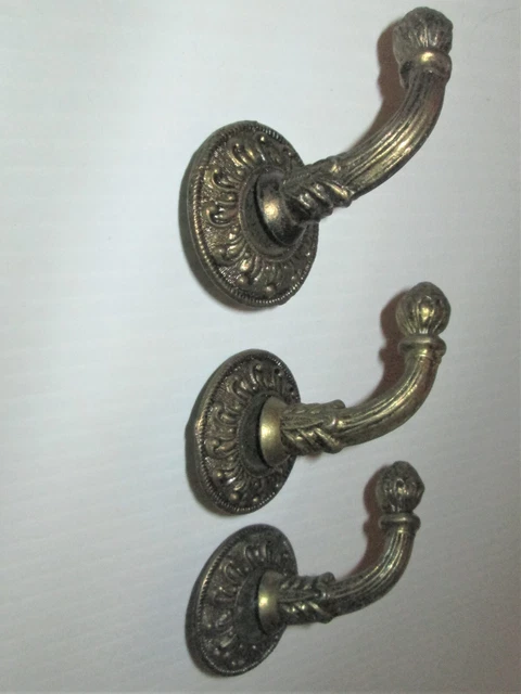 Three 1968 Amer Tack & Hdwe Co 2 Piece Screw In Wall Single Hooks - VGC