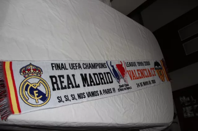 Bufanda  Futbol De Final Champions League Entre Real Madrid Y Valencia C.f Scarf