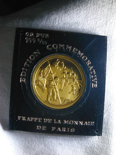 Apollo 11-Landing on the moon-Monnaie de PARIS-médaille commémorative or 9,99-