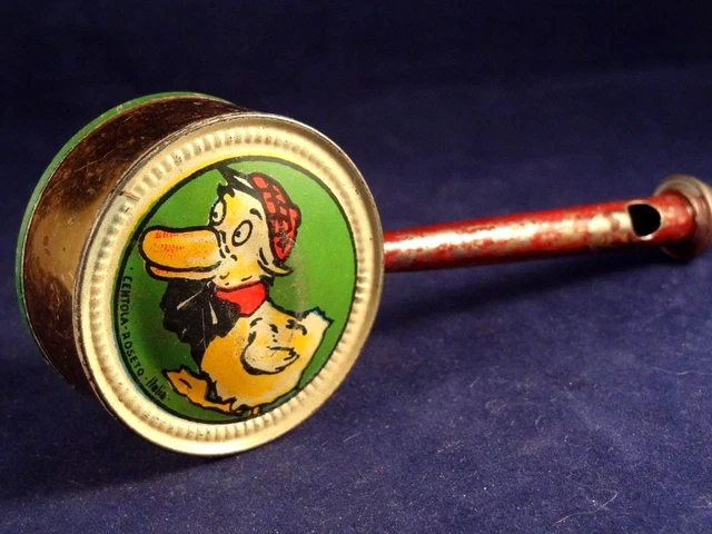 Ancen rare jouet sfflet tôle ltho penny toy oseau germany 1920