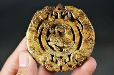 Exquisite Chinese Old Jade Hand Carved *Sheep* Pendant Z7
