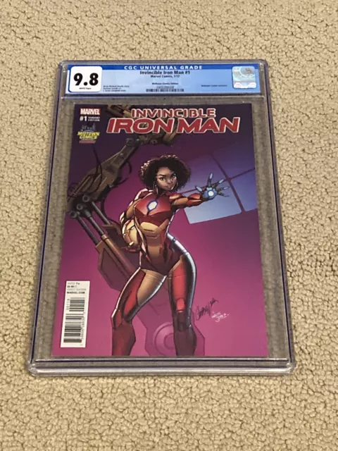 Invincible Iron Man #1 CGC 9.8 White (Midtown  Campbell Variant)- Riri Williams!