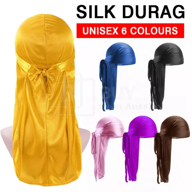 Unisex Bandana Doo Durag Headwear Soft Silk Pirate Cap Wrap Fashion Men Women