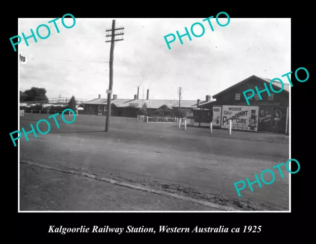 OLD LARGE HISTORIC PHOTO OF KALGOORLIE WESTERN AUSTRALIA, RAILWAY STATION c1925