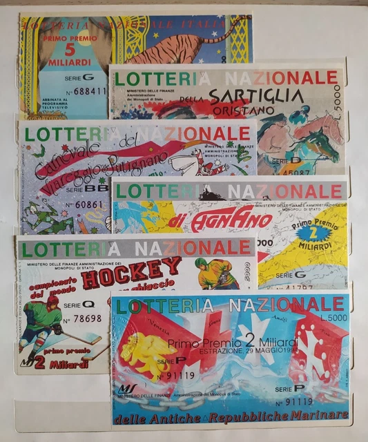Biglietti lotteria nazionale anno 1994 completo: 12 pezzi