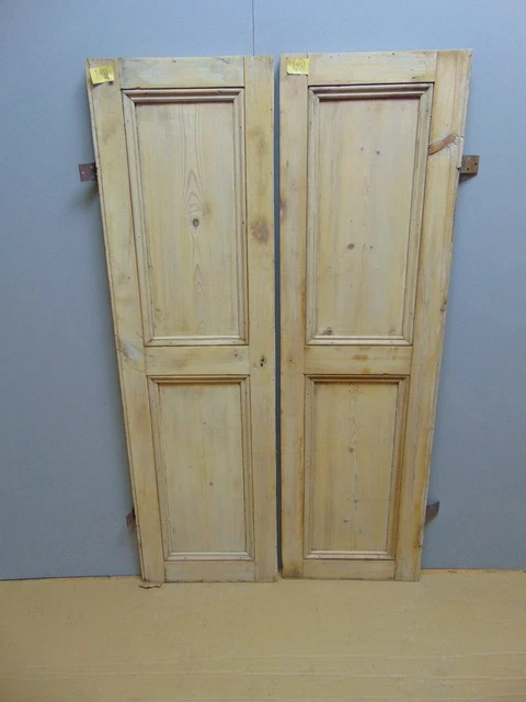 Pair Pine Victorian Alcove Cupboard Doors ref 140D