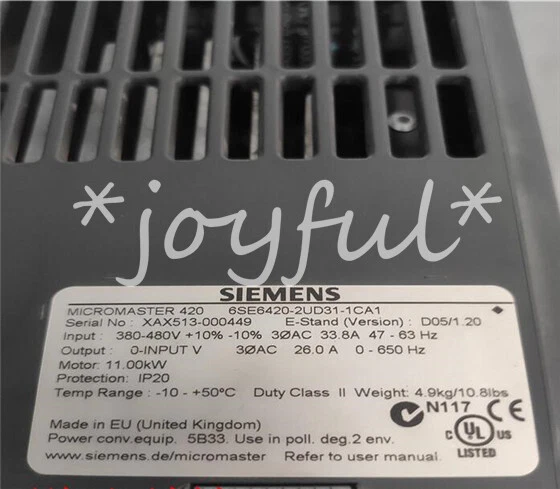 1PZ Usato Siemens 420 Inverter 6SE6420-2UD31-1CA1 11KW 380-480V