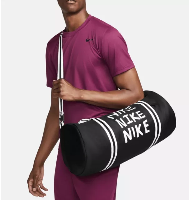 Nike Heritage Duffel Bag Unisex Sports Gym Training Black NWT DQ5735-010 30L