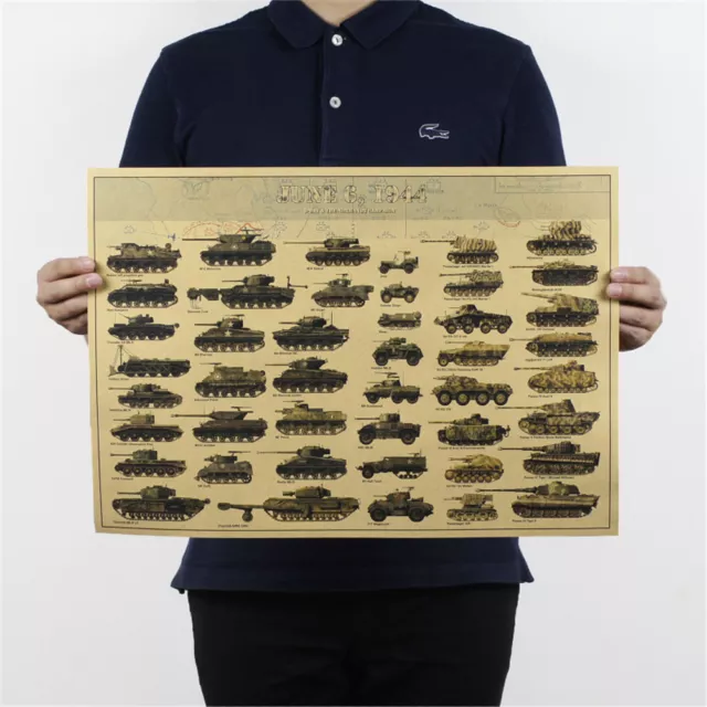 world war ii tank posters retro kraft paper wall sticker art crafts bar ca C.SA