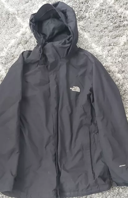 North face HyVent  Jacket Large Black Waterproof Mens Hooded coat