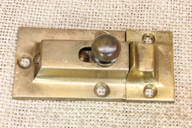 Old Cabinet Cupboard Latch Catch Smooth Solid Brass Knob 3” Jelly vintage 1900’s