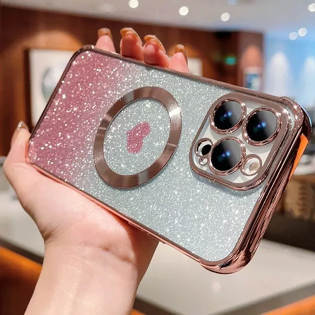 Magsafe Handy Hülle für iPhone 14 13 Pro Max 12 11 Magnetisch Glitzer Soft Cover
