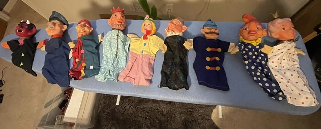 Lot of  9 Mister Rogers Neighborhood Rubber Head Hand Puppets Vintage